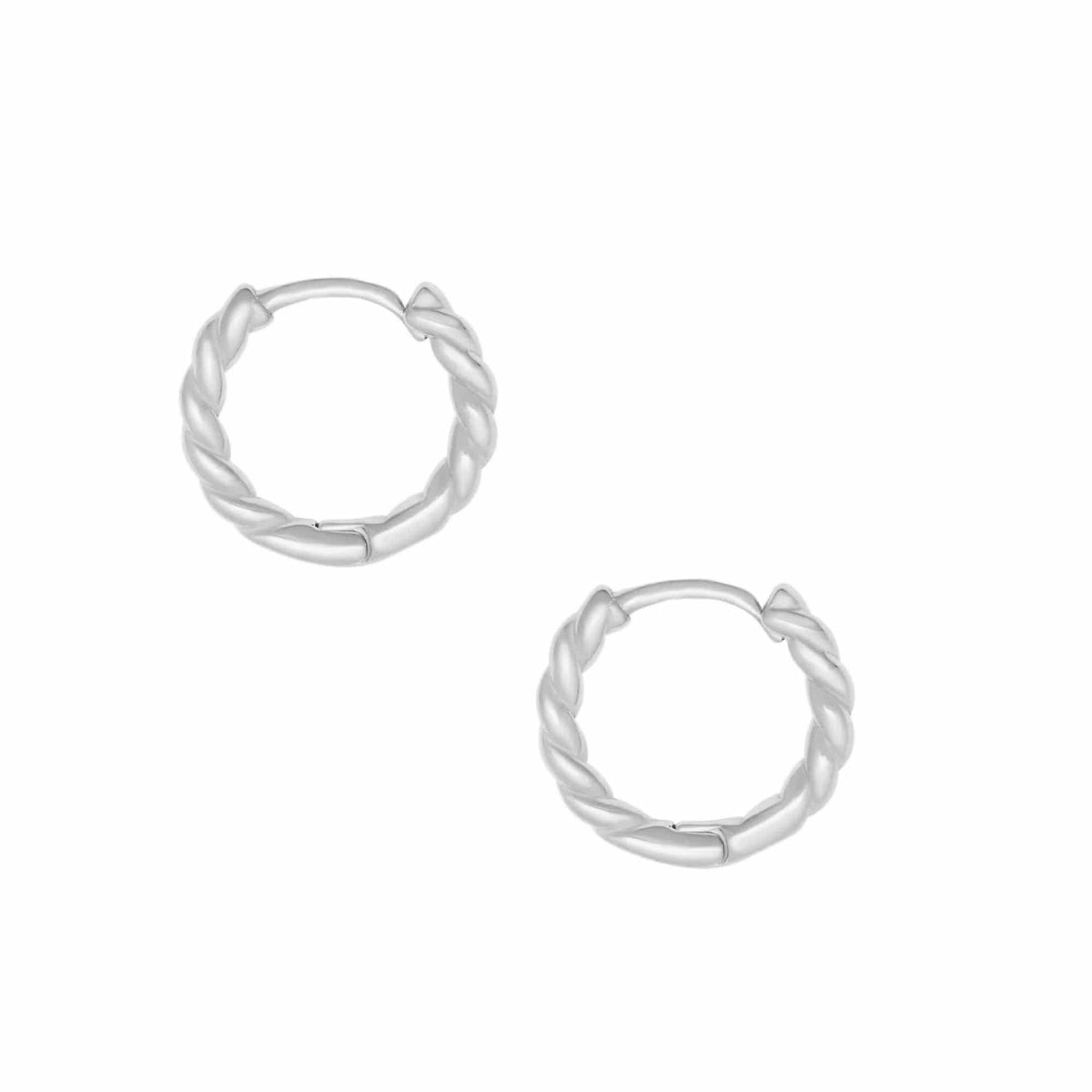 Urbanti Stainless Steel Twisted Hoop Earrings