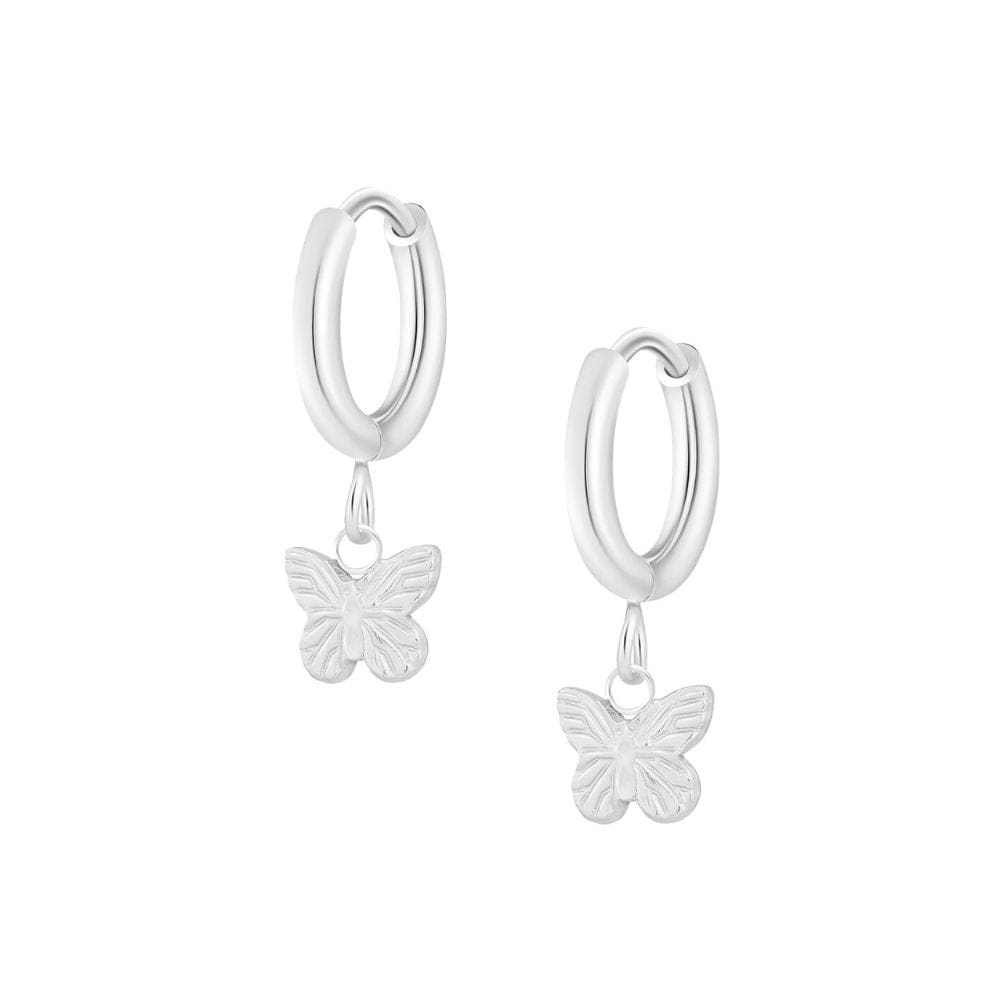 Urbanti Stainless Steel Wings Hoop Earrings