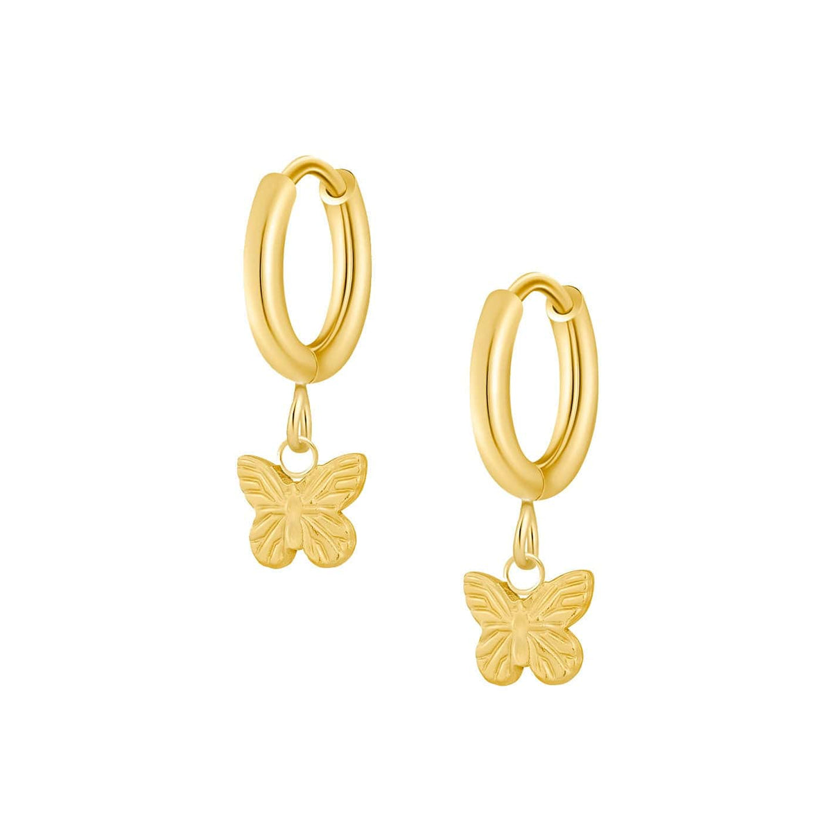 Urbanti Stainless Steel Wings Hoop Earrings