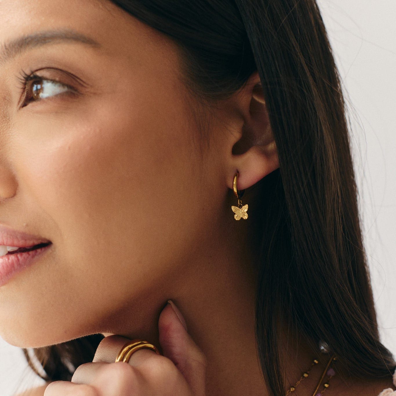 Urbanti Stainless Steel Wings Hoop Earrings