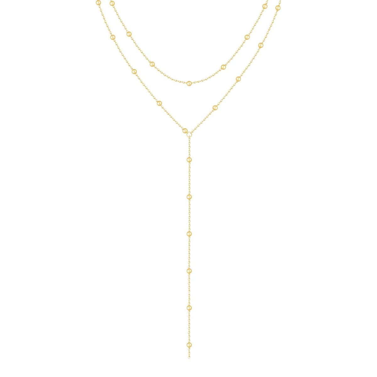 Urbanti Stainless Steel Wren Layered Lariat Necklace