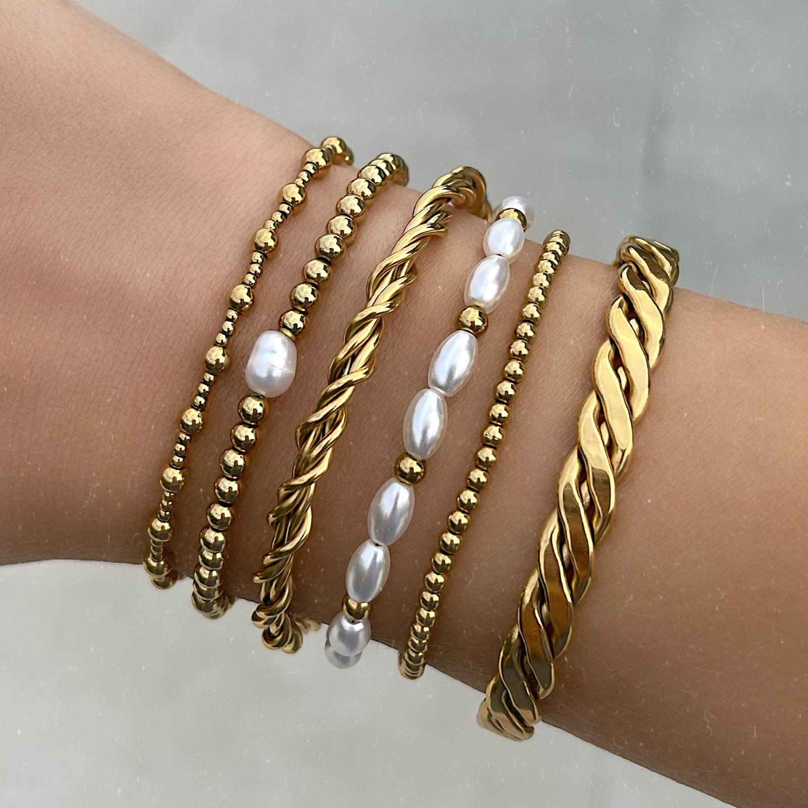 Urbanti Stainless Steel Rhodes Cuff Bracelet Gold