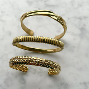 Urbanti Stainless Steel Bali Cuff Bracelet Gold