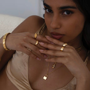 Urbanti Stainless Steel Dreamer Cuff Bracelet Gold