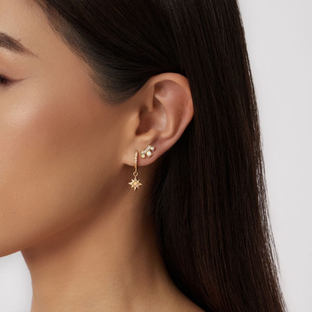 Urbanti Stainless Steel Clarissa Opal Stud Earrings