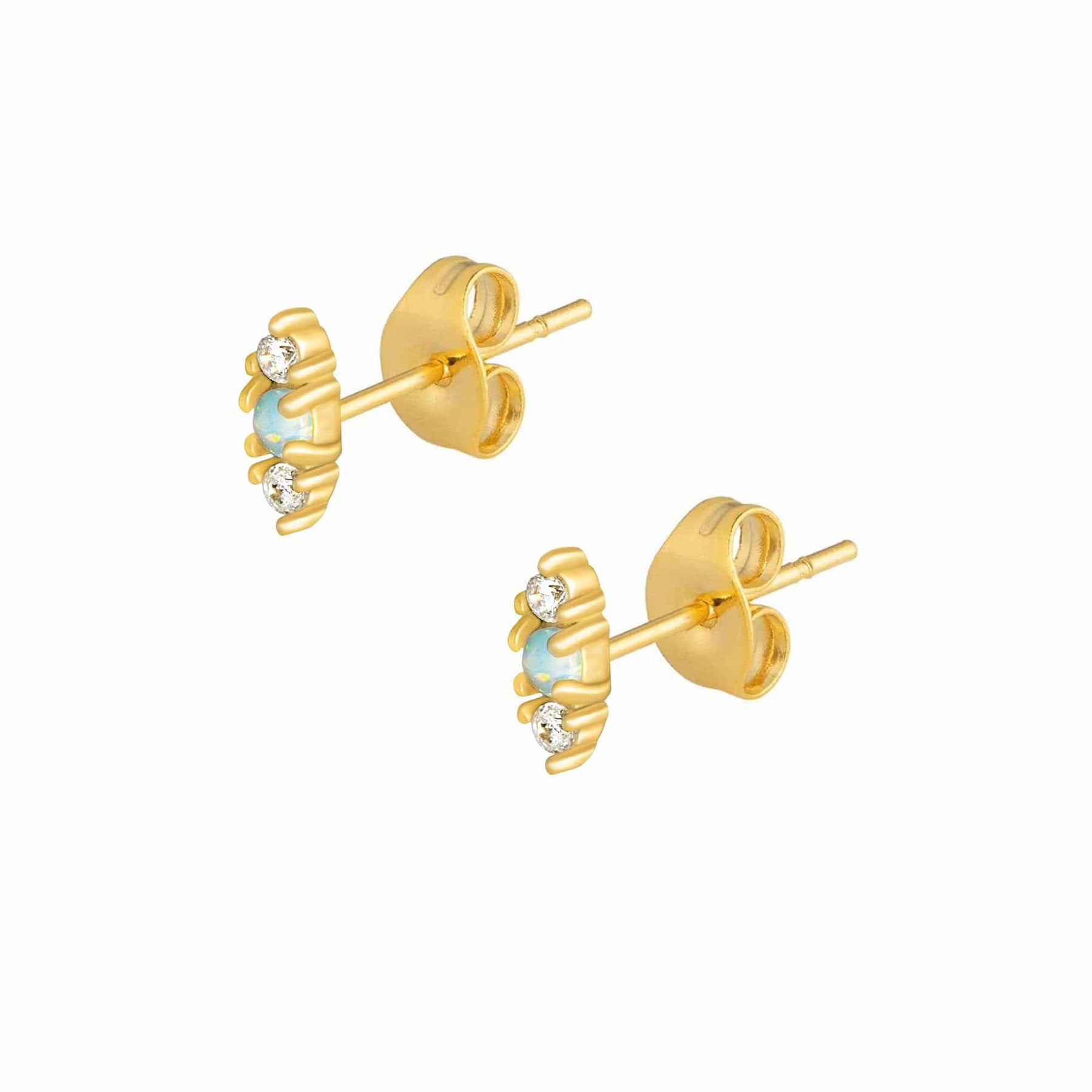 Urbanti Stainless Steel Pegasus Opal Stud Earrings Gold