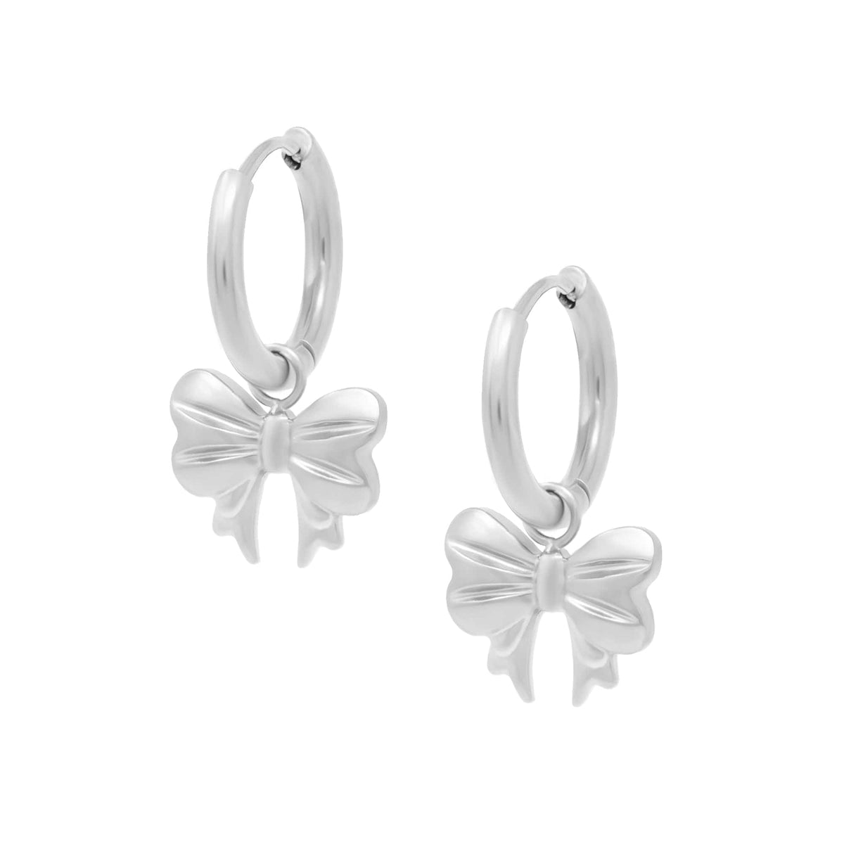 Urbanti Stainless Steel Rosella Bow Hoop Earrings Gold