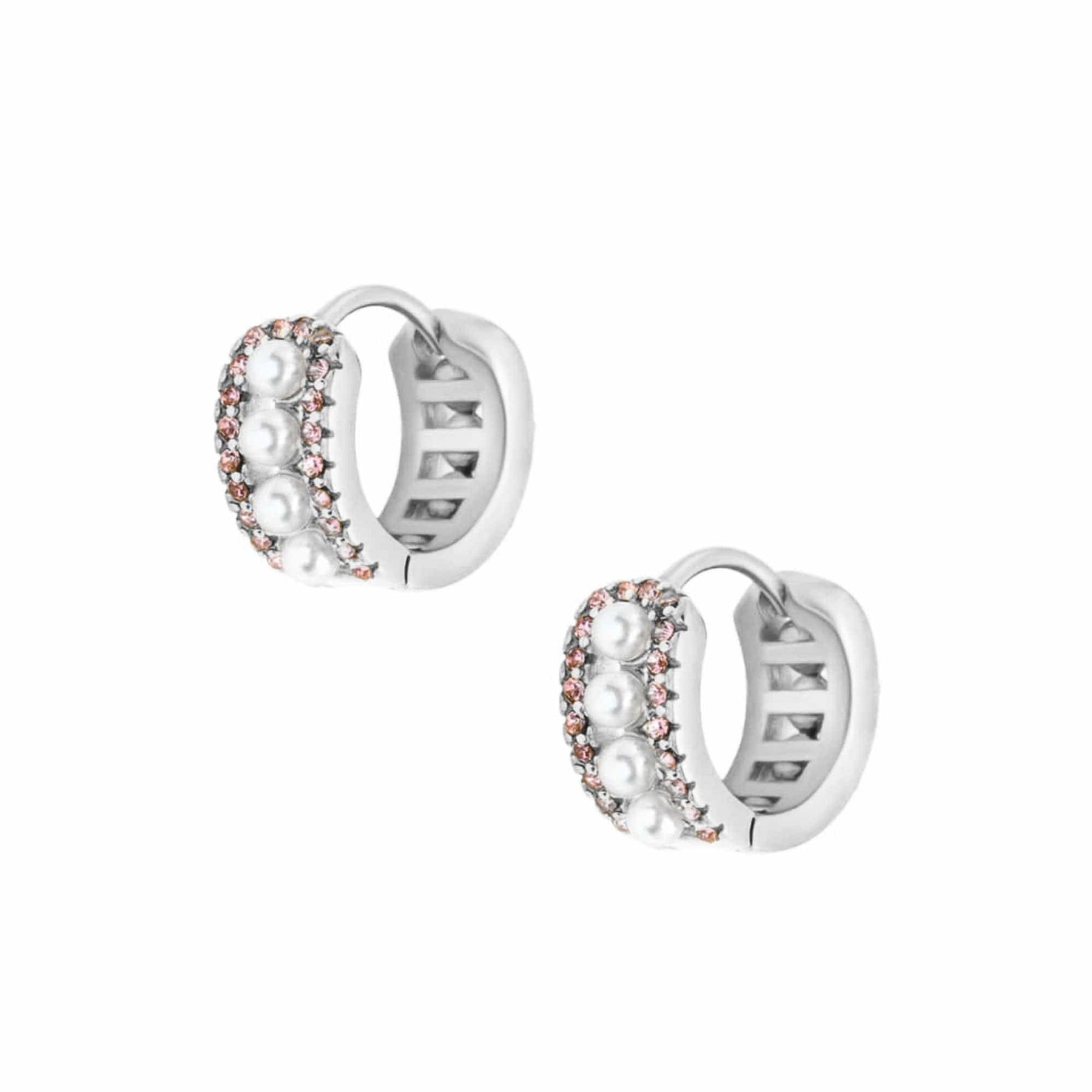 Urbanti Stainless Steel Anshi Pearl Hoop Earrings