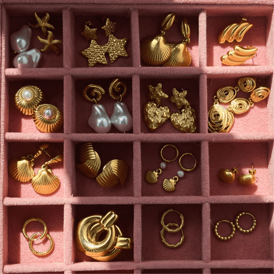 Urbanti Stainless Steel Dory Pearl Hoop Earrings