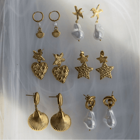 Urbanti Stainless Steel Dory Pearl Hoop Earrings