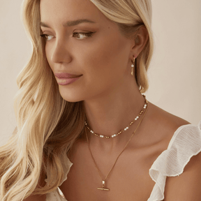 Urbanti Stainless Steel Dory Pearl Hoop Earrings