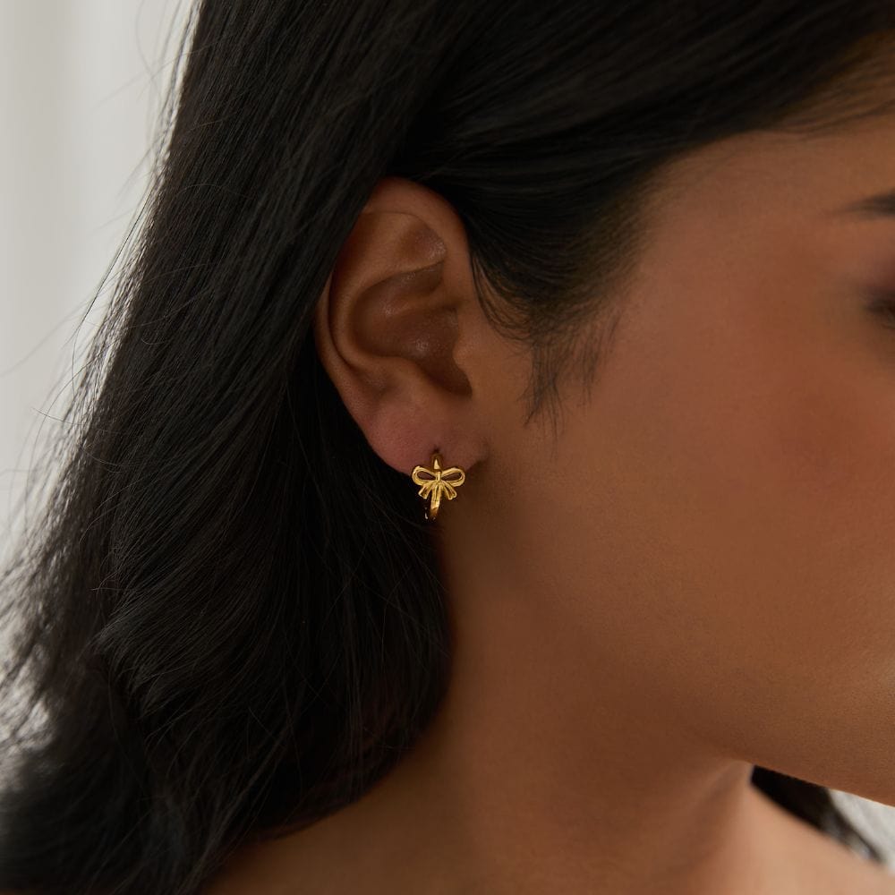 Urbanti Stainless Steel Hattie Bow Hoop Earrings