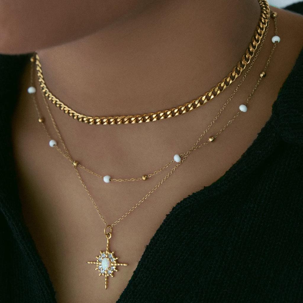 Urbanti Stainless Steel Northern Lights Opal Necklace