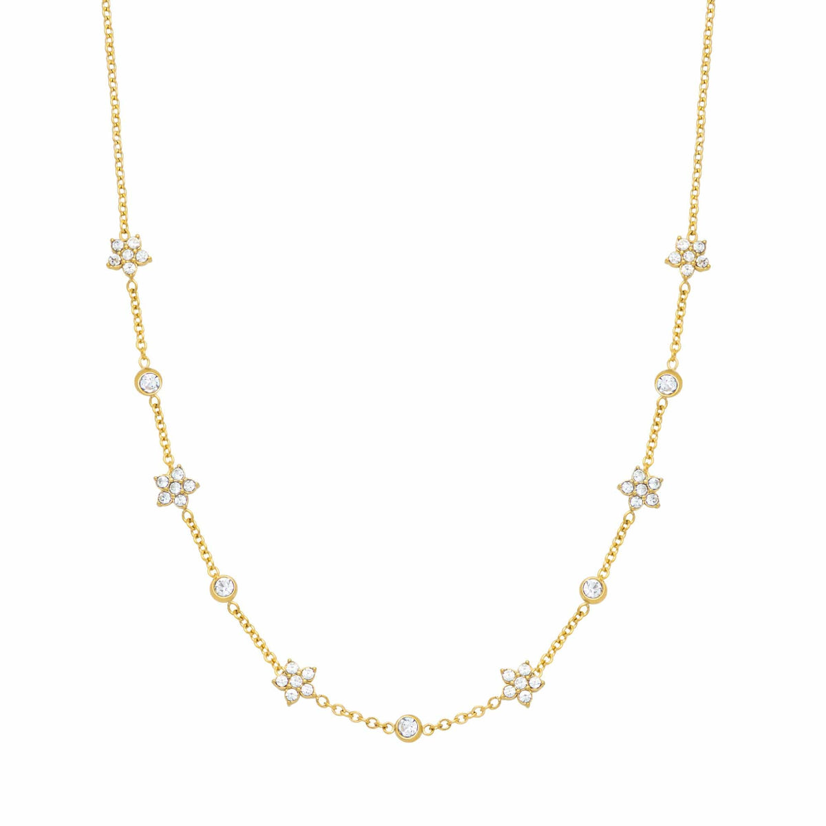 Urbanti Stainless Steel Flower Beach Necklace Gold