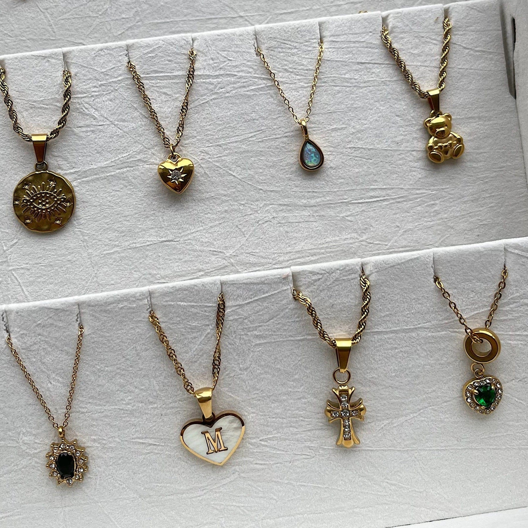 Urbanti Stainless Steel Mini Teddy Necklace Gold