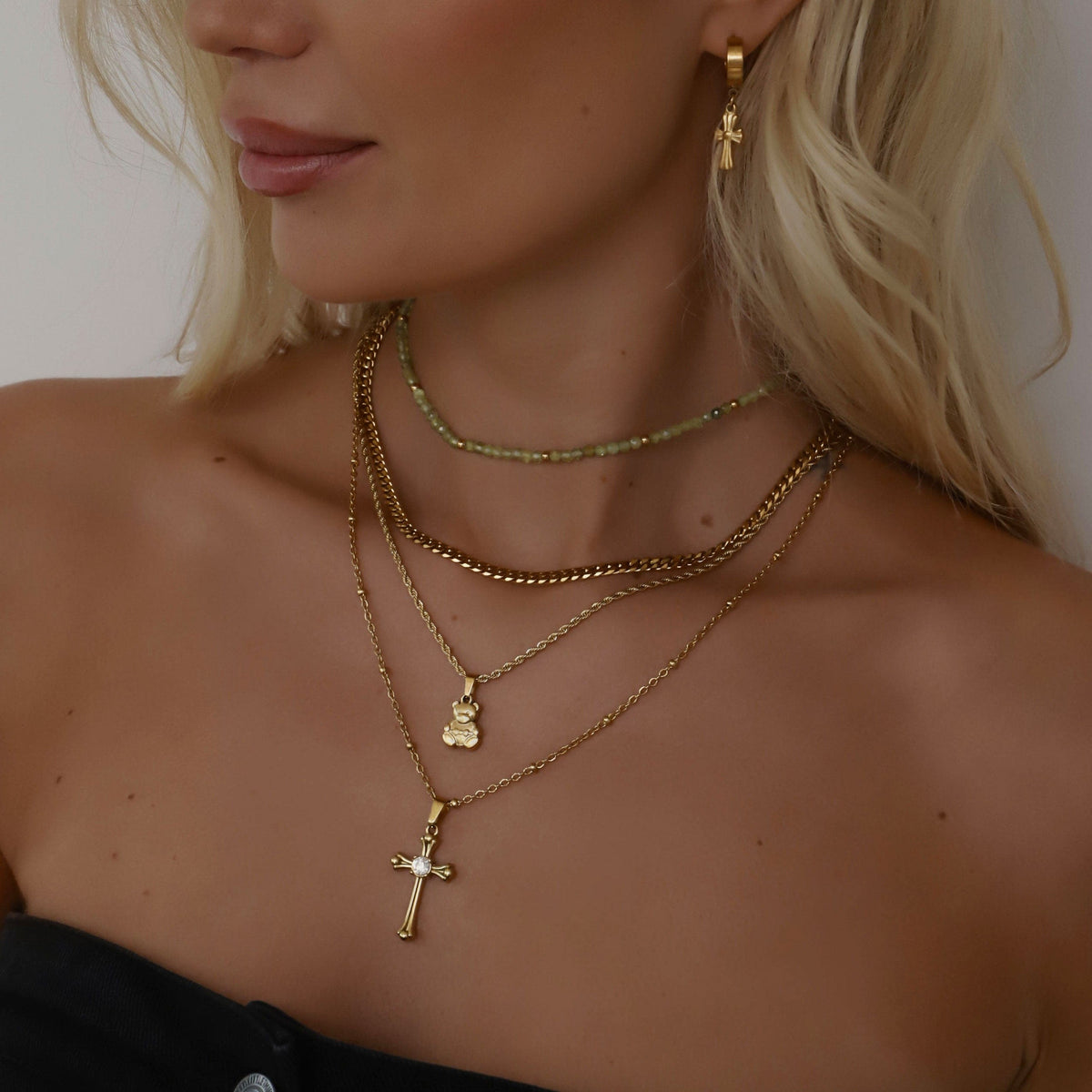 Urbanti Stainless Steel Mini Teddy Necklace