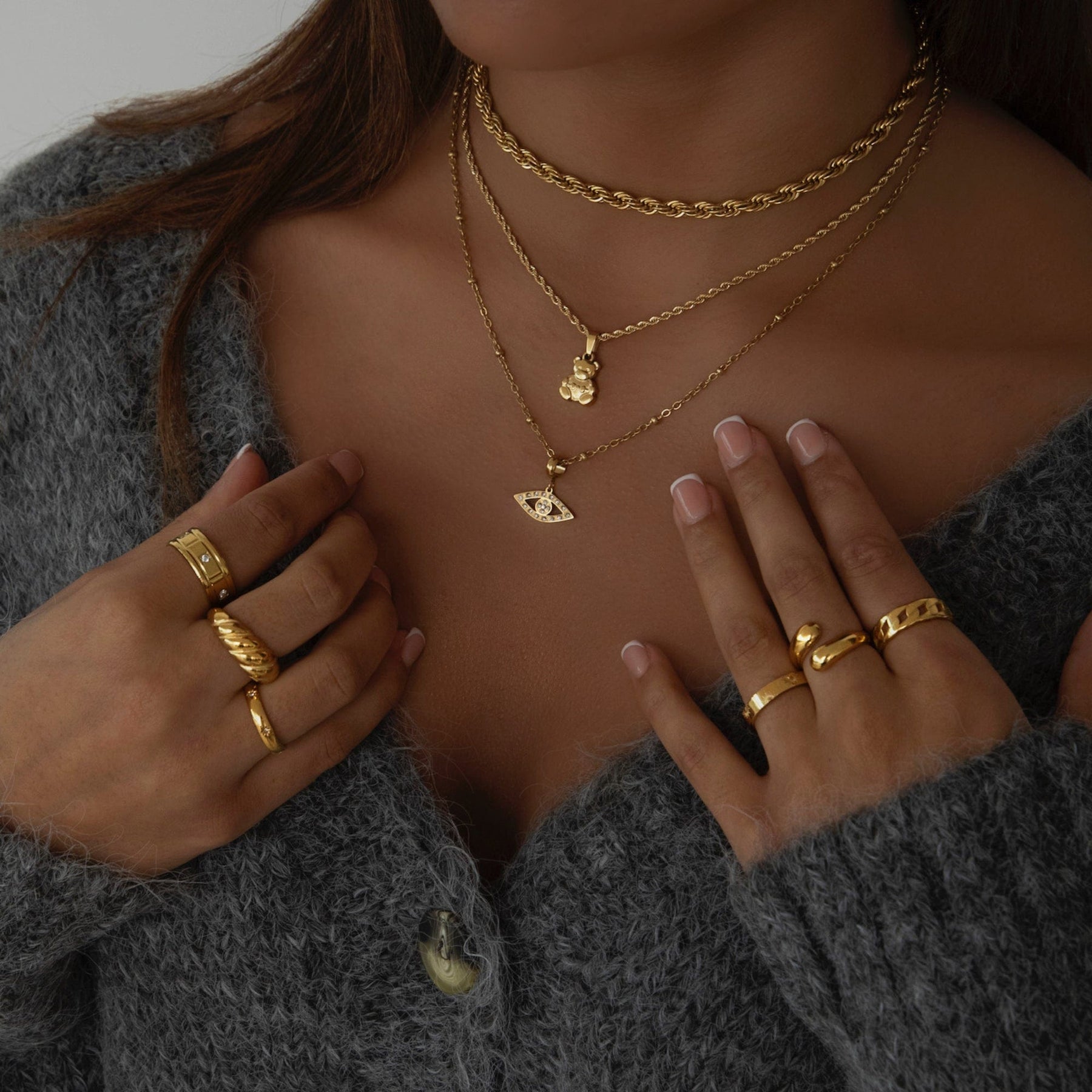 Urbanti Stainless Steel Mini Teddy Necklace