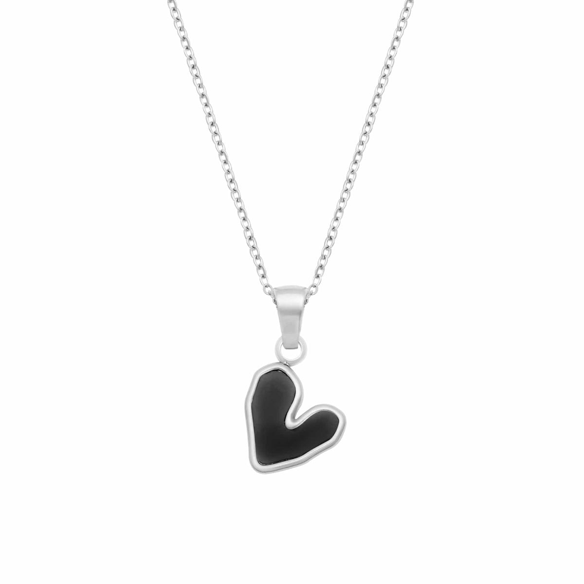 Urbanti Stainless Steel Cold Hearted Necklace Silver