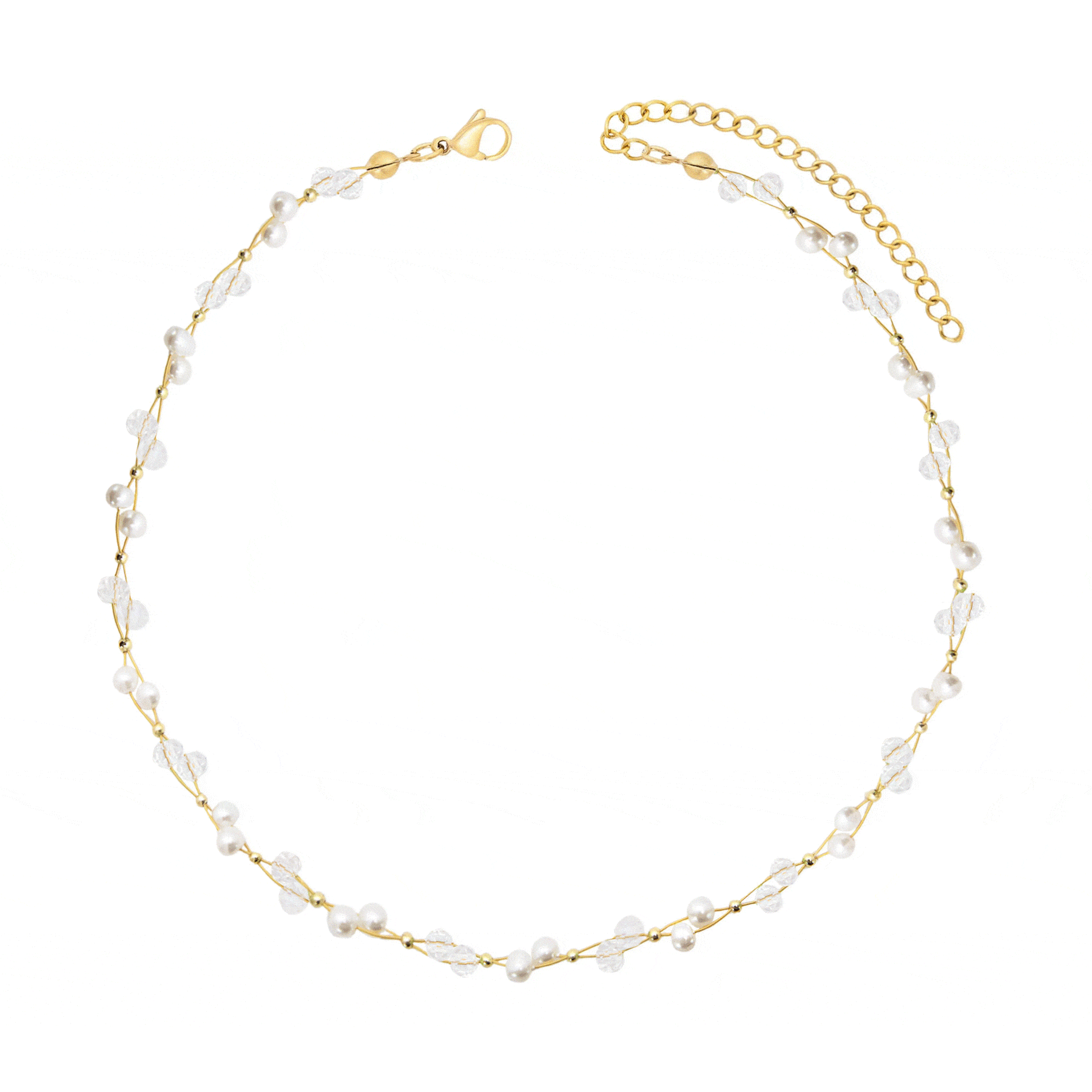Urbanti Stainless Steel Gardenia Pearl Choker / Necklace