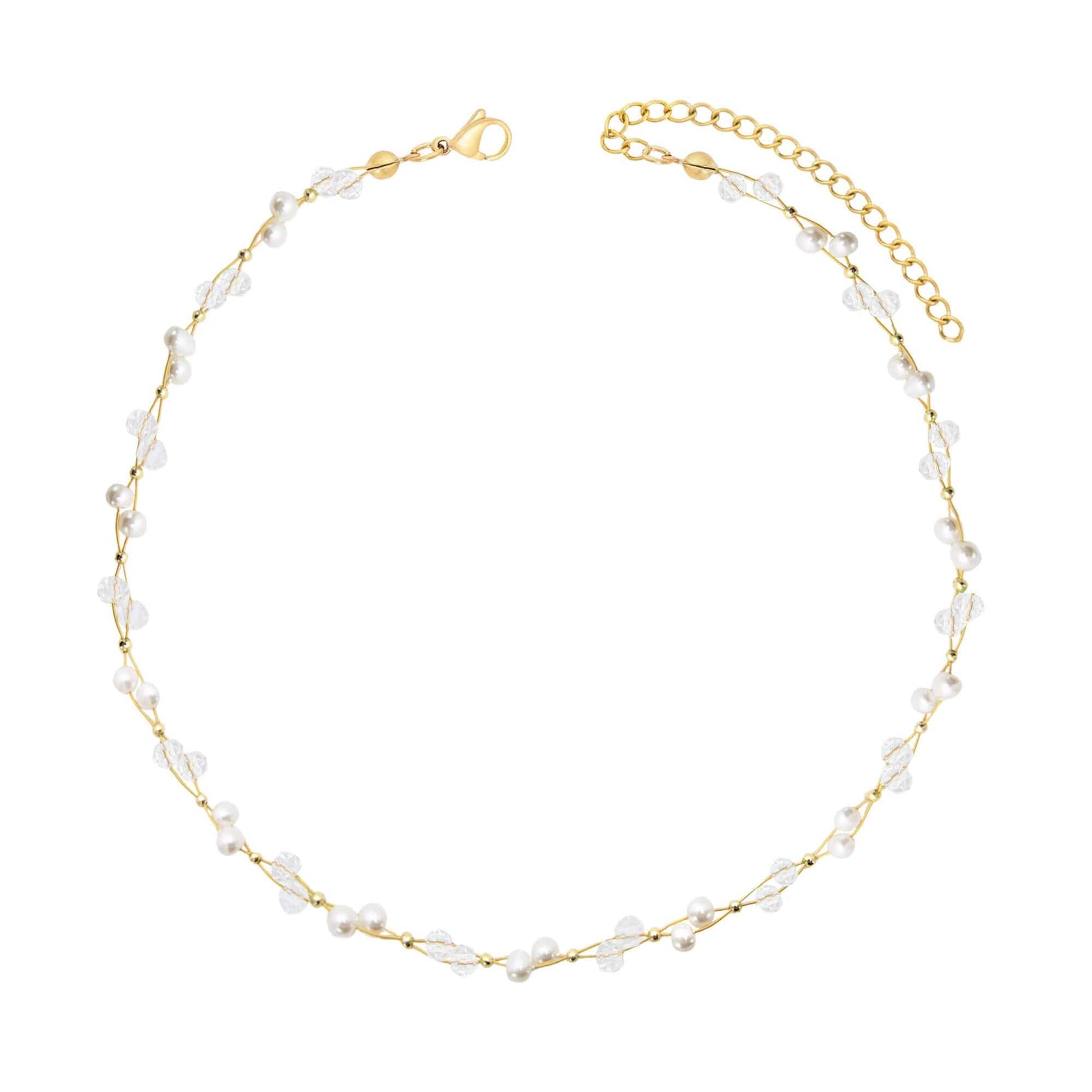 Urbanti Stainless Steel Gardenia Pearl Choker / Necklace