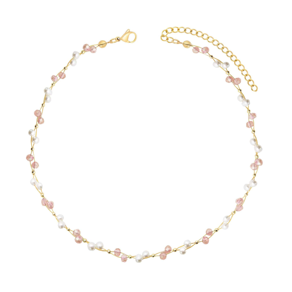 Urbanti Stainless Steel Gardenia Pearl Choker / Necklace