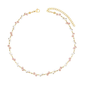 Urbanti Stainless Steel Gardenia Pearl Choker / Necklace