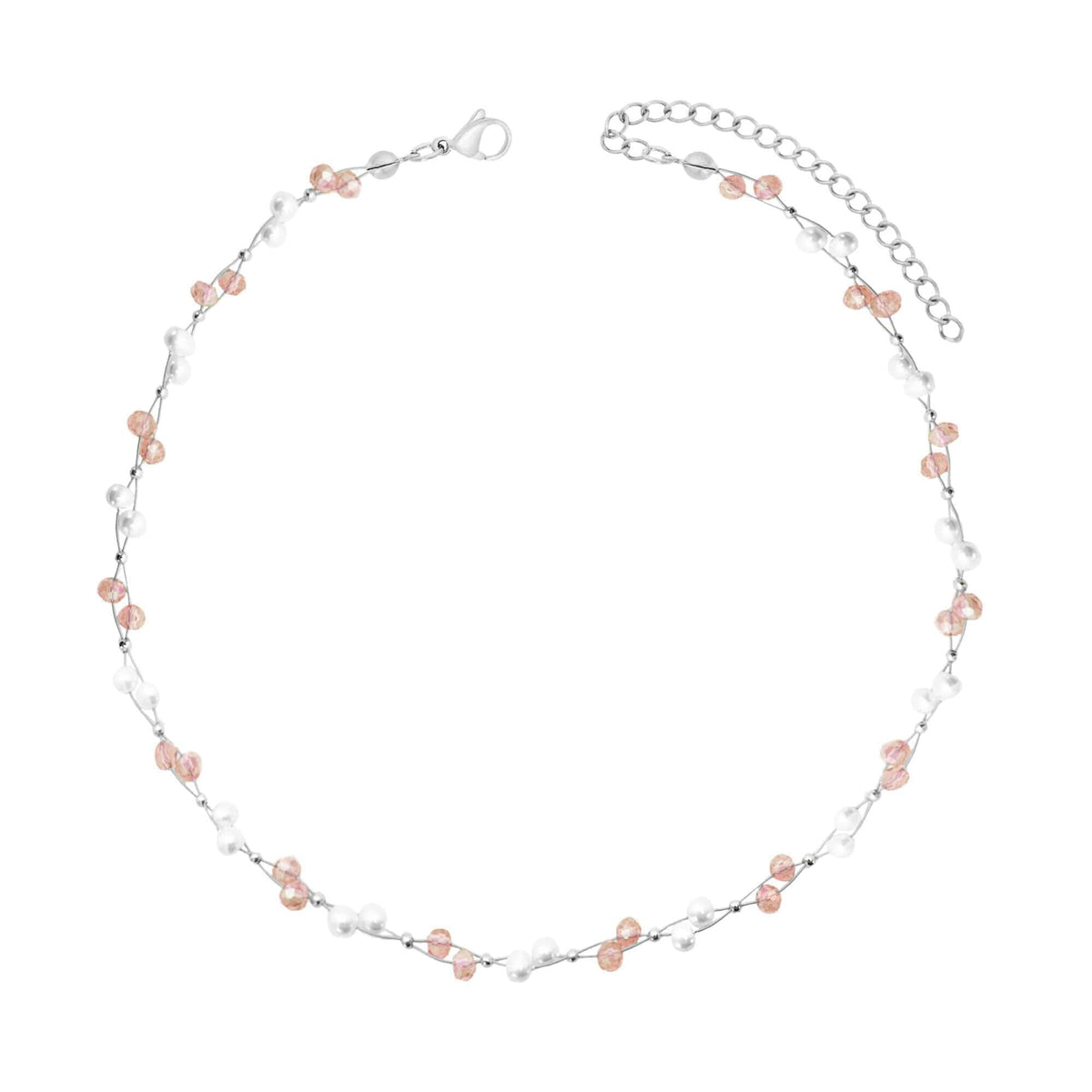Urbanti Stainless Steel Gardenia Pearl Choker / Necklace