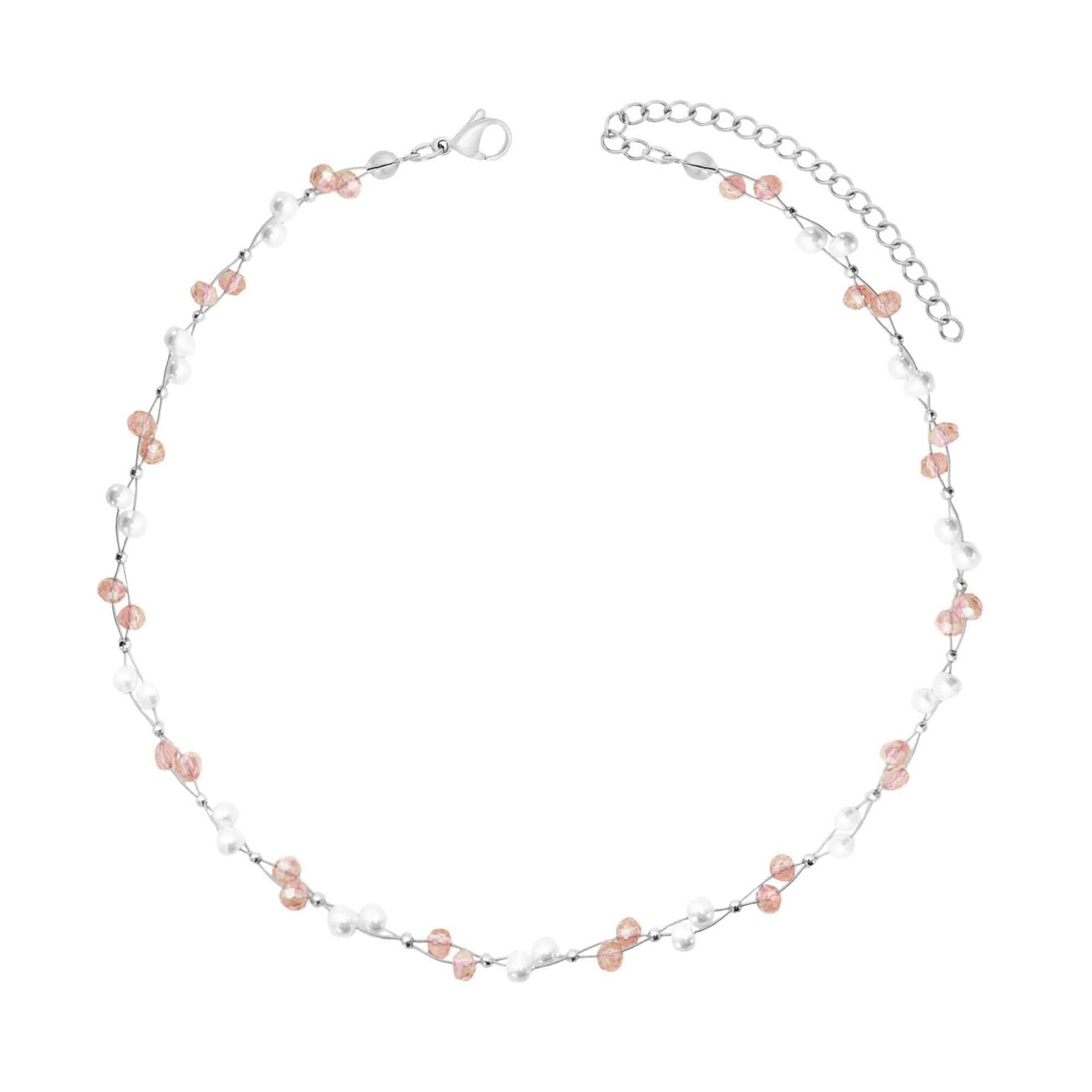 Urbanti Stainless Steel Gardenia Pearl Choker / Necklace