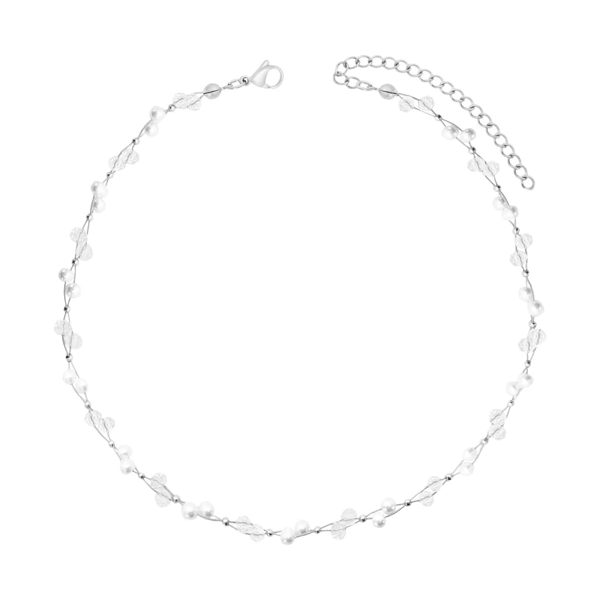 Urbanti Stainless Steel Gardenia Pearl Choker / Necklace