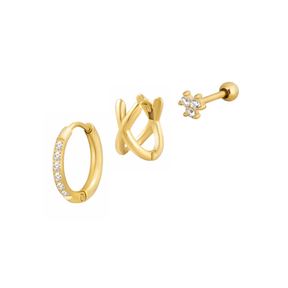 Urbanti Stainless Steel Sparkle Earring Set