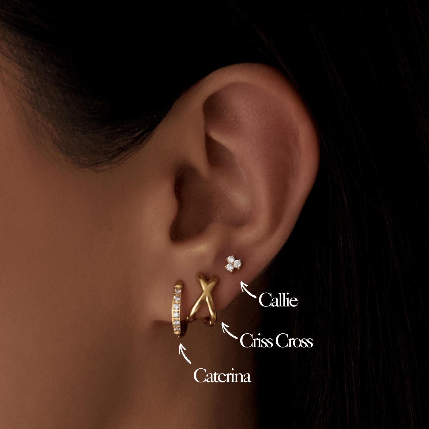 Urbanti Stainless Steel Sparkle Earring Set