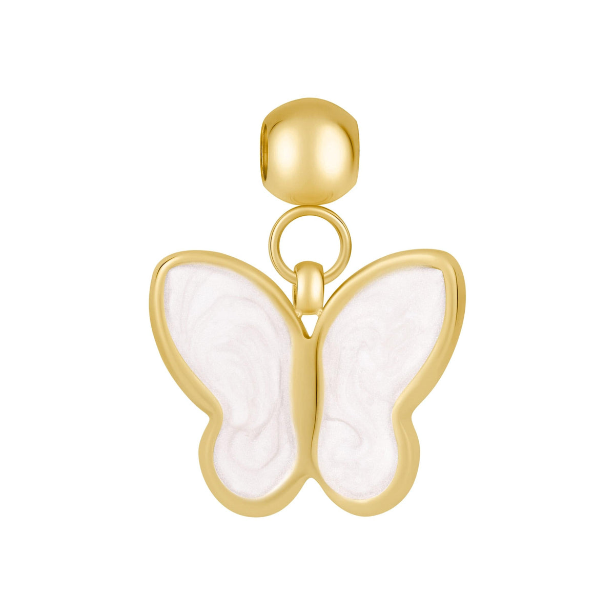 Urbanti Stainless Steel White Butterfly Charm